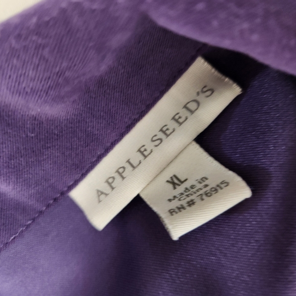 Appleseed's Button Down Long Sleeve Double Button Pocket Jacket Purple  XL - Picture 2 of 6
